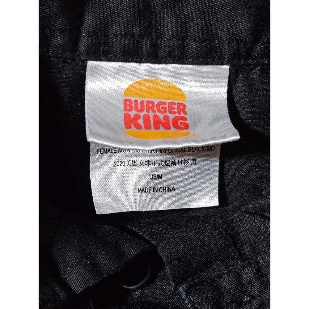 Burger King Manager Uniform Shirt Women's Medium Short Sleeve Button Up Employee - Picture 5 of 8